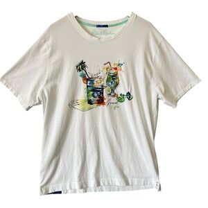Robert Graham Mens T Shirt Sips and Spades Good Life Tropical Drinks Size 2XL